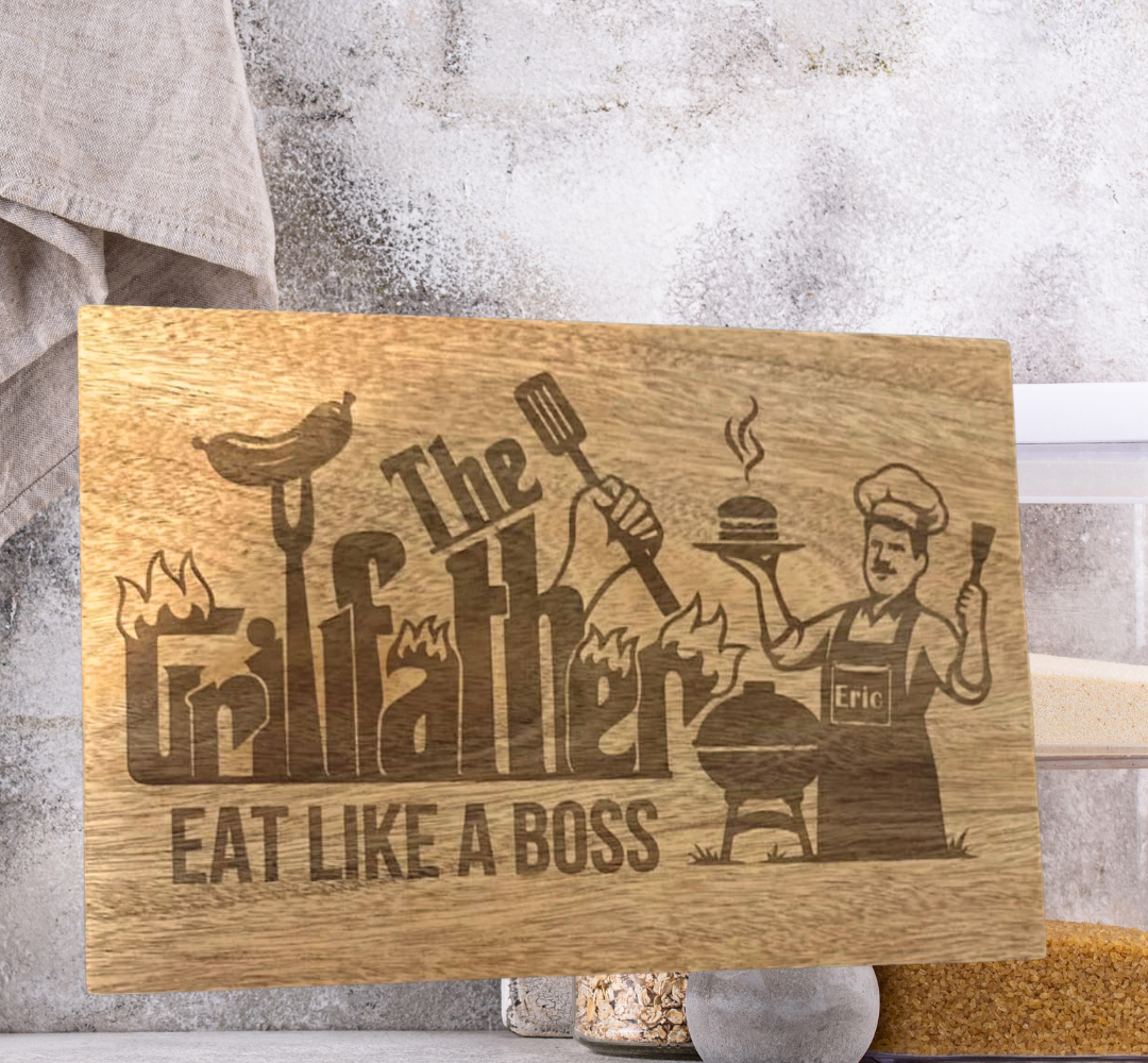 Personalized Engraved Kitchen Gift Set – Custom Cutting Board, Utensils & Coasters | Realtor Closing Gift, Housewarming, or Family Keepsake