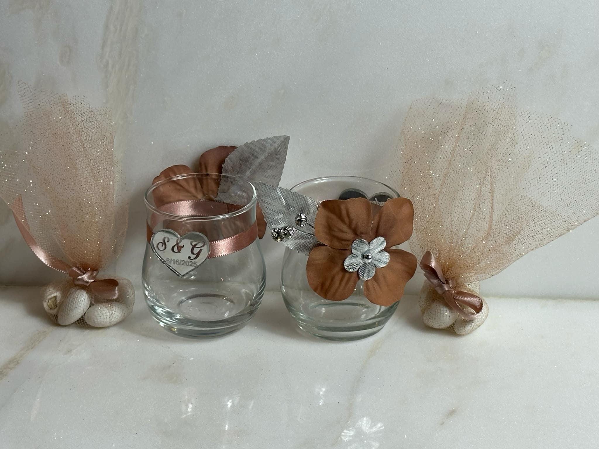 Burnt Orange Elegant Wedding Favors for guests, Foliage color Party Favors, Custom rustic orange  favors, Dark nude with Silver Color Favors