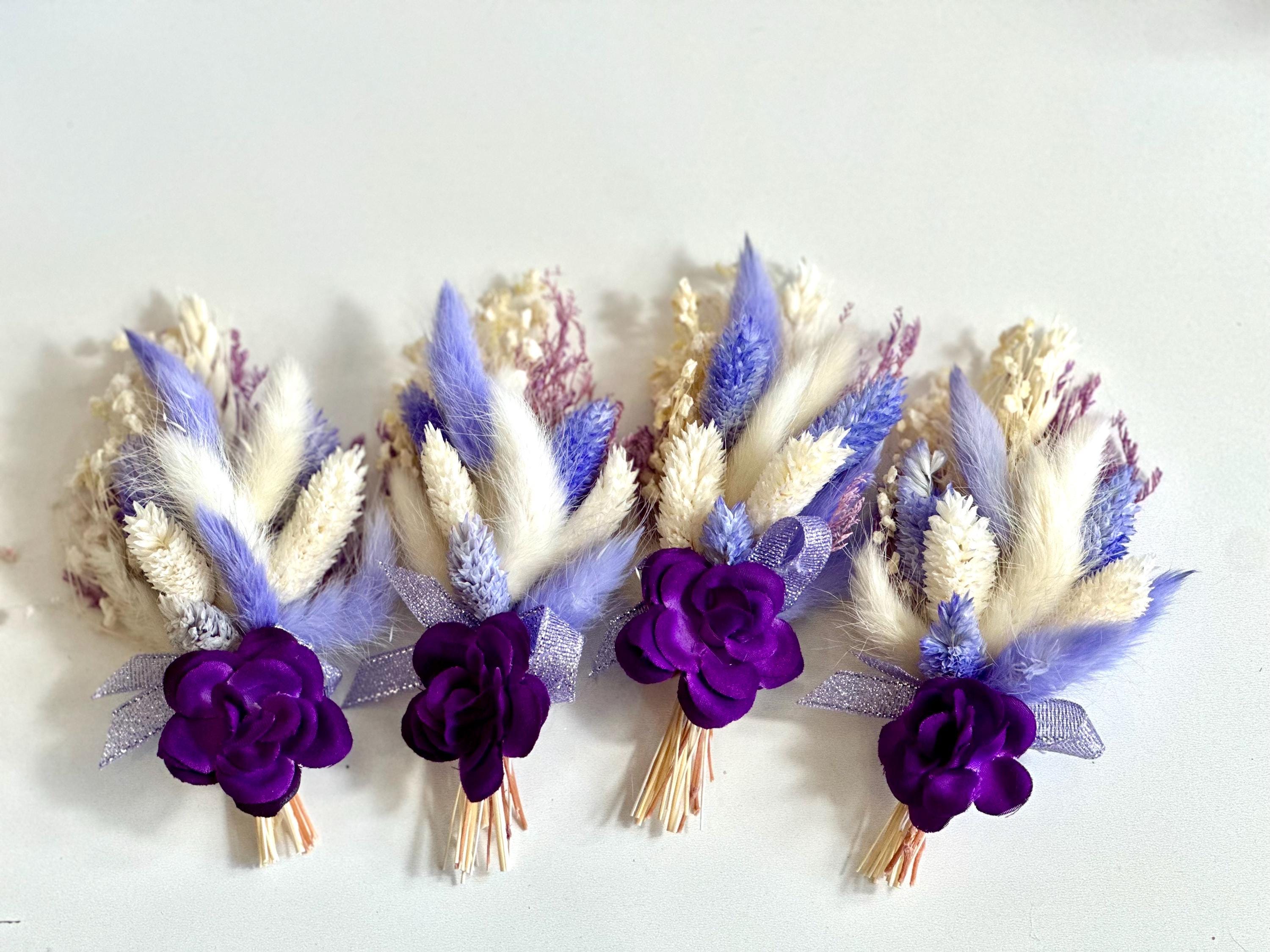 Lavender Elegance, Elegant Lavender Boutonniere, natural dried flowers and pampas boutonniere for weddings and parties.