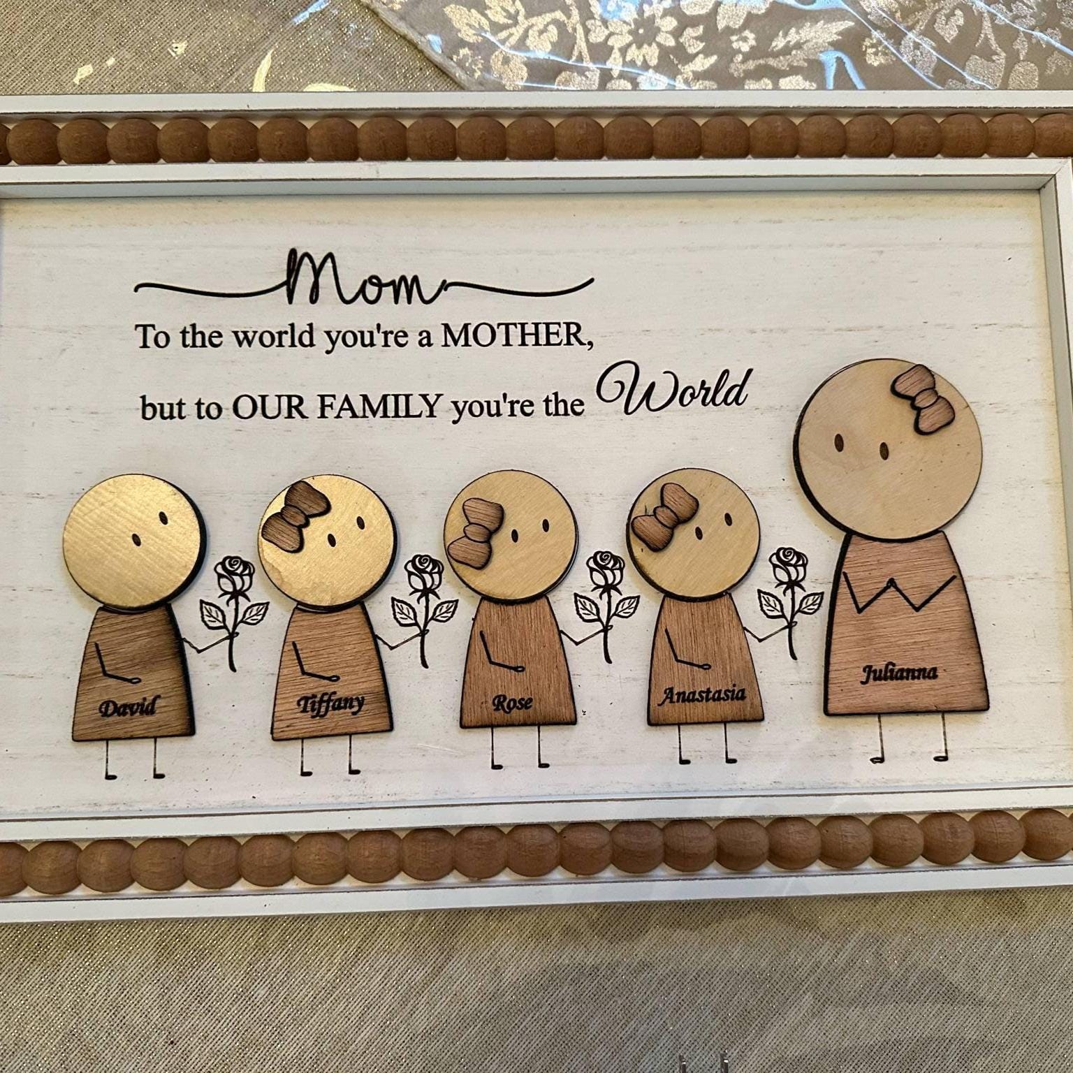 Mother's Day Gift, Mom and kids art, Personalized mother's day present, family wall art, mom and kids wall hanging, custom mother's day gift