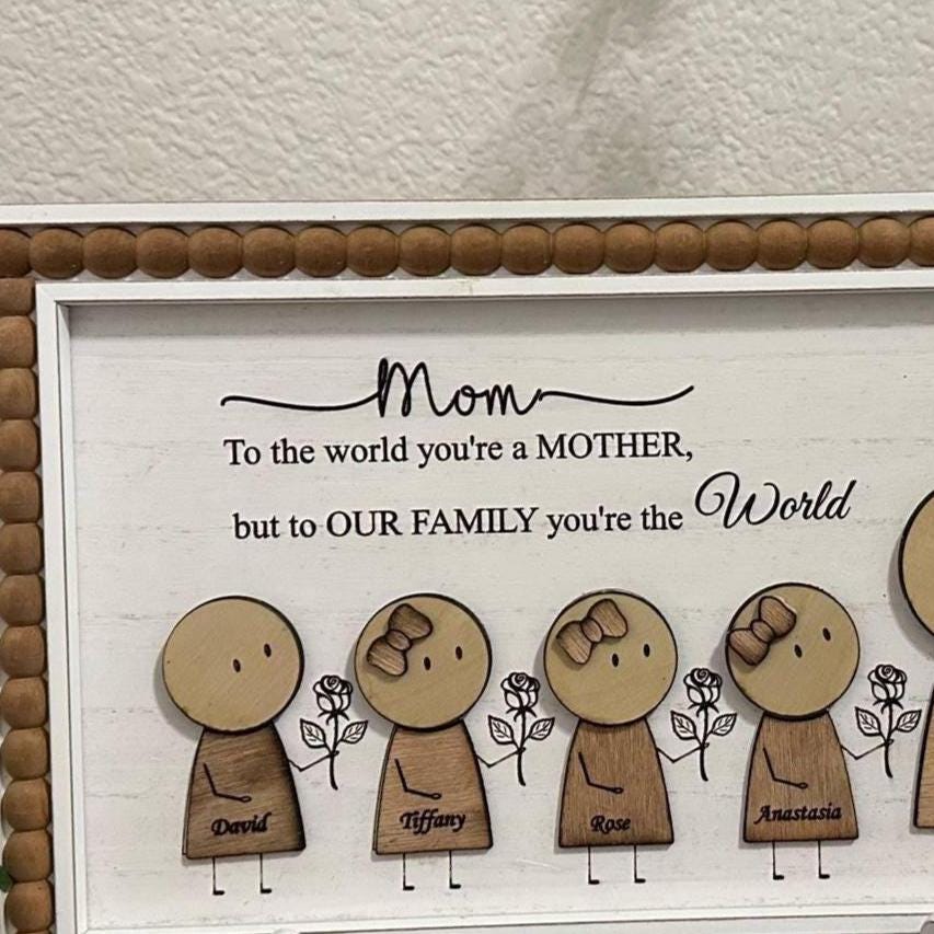 Mother's Day Gift, Mom and kids art, Personalized mother's day present, family wall art, mom and kids wall hanging, custom mother's day gift