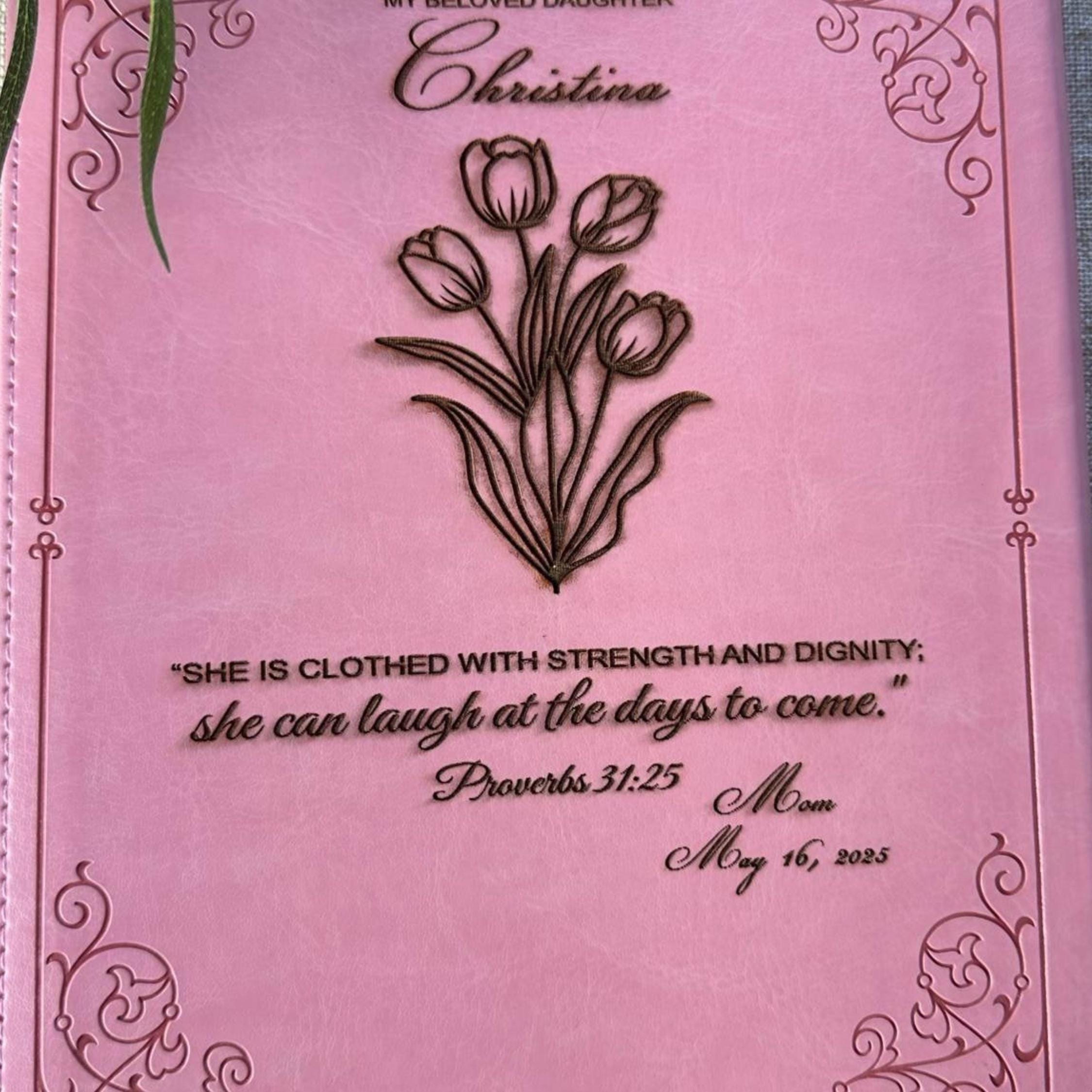 Personalized Bible, Graduation Gift, Christian gift, dedication Bible, Birthday Gift, Farewell gift,  Gift for Sister, Mother's Day Gift