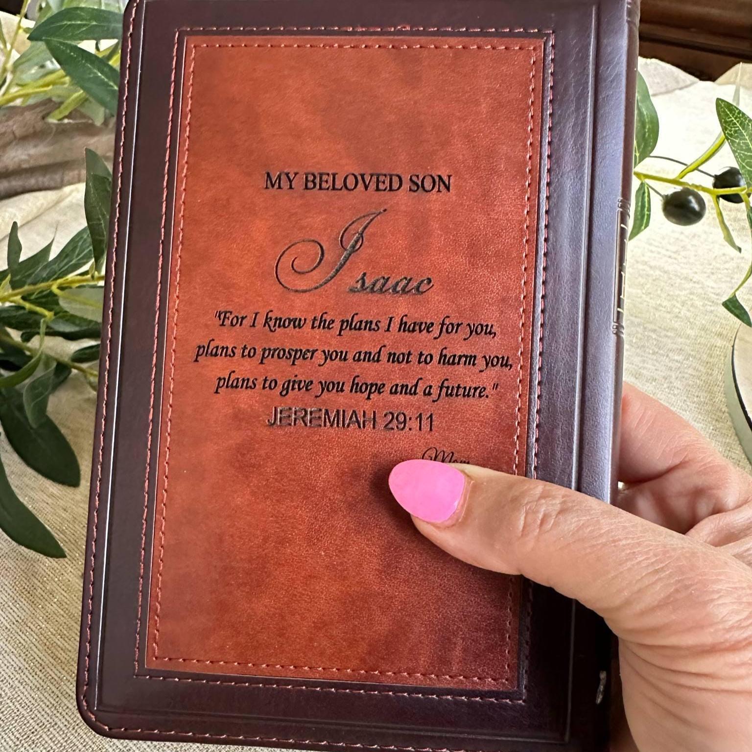 Personalized Holy Bible, Graduation Gift, Christian gift, dedication Bible, Birthday Gift, Farewell gift,  Gift for son, Mother's Day Gift