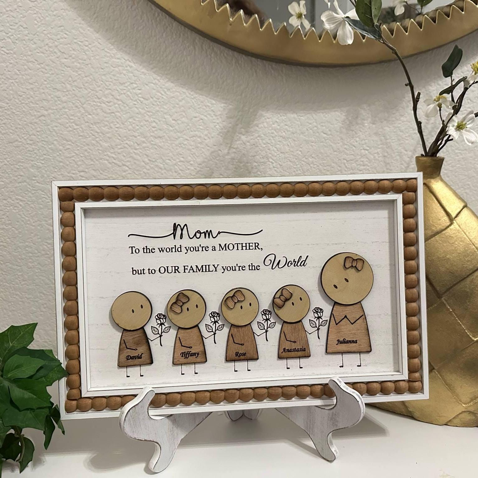 Mother's Day Gift, Mom and kids art, Personalized mother's day present, family wall art, mom and kids wall hanging, custom mother's day gift