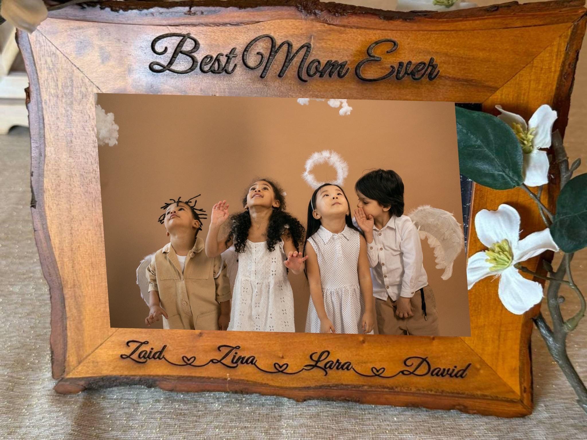 Real Wood Frame, Mothers Day, Mothers Day Gift, Mom, Gift for Mom, First Time Mom, Personalized Picture wood Frame, Mommy Gift, wall decor