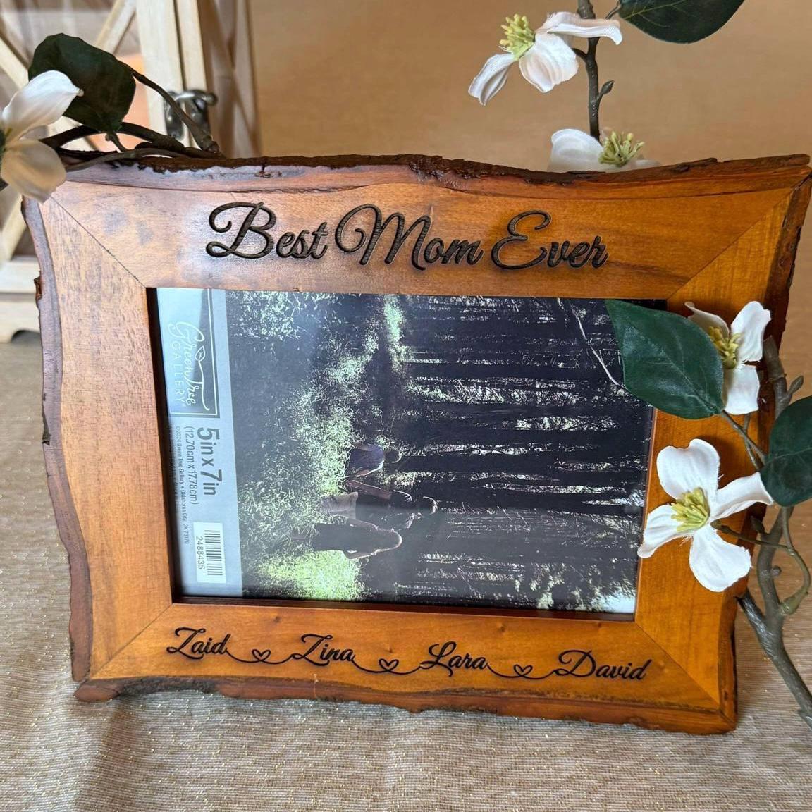 Real Wood Frame, Mothers Day, Mothers Day Gift, Mom, Gift for Mom, First Time Mom, Personalized Picture wood Frame, Mommy Gift, wall decor