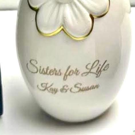 Personalized Keepsake Box with a Gift of Dried Flowers, Candle, and a Personalized Ceramic Vase to celebrate Sisterhood, Friendship, Love.