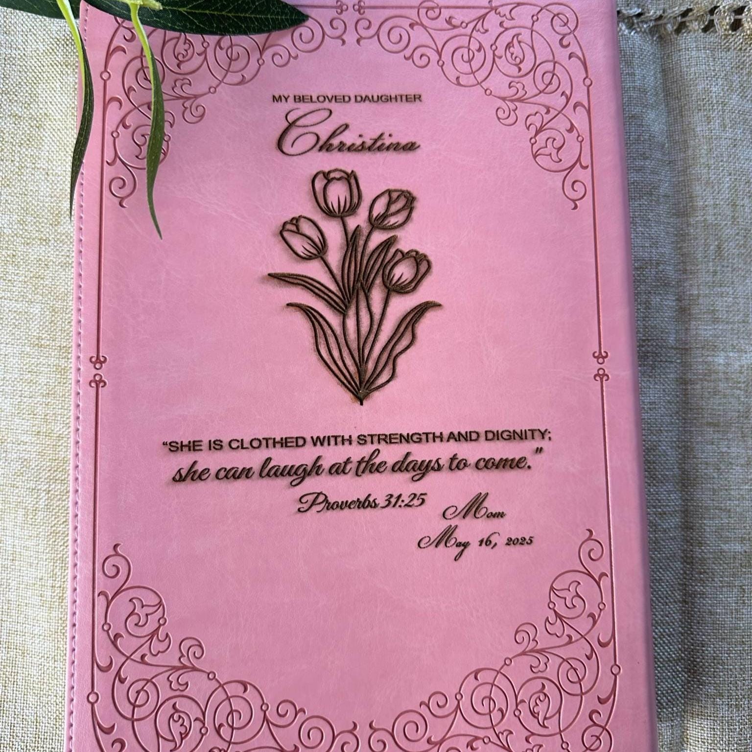 Personalized Bible, Graduation Gift, Christian gift, dedication Bible, Birthday Gift, Wedding gift, Gift for Sister, Mother's Day Gift