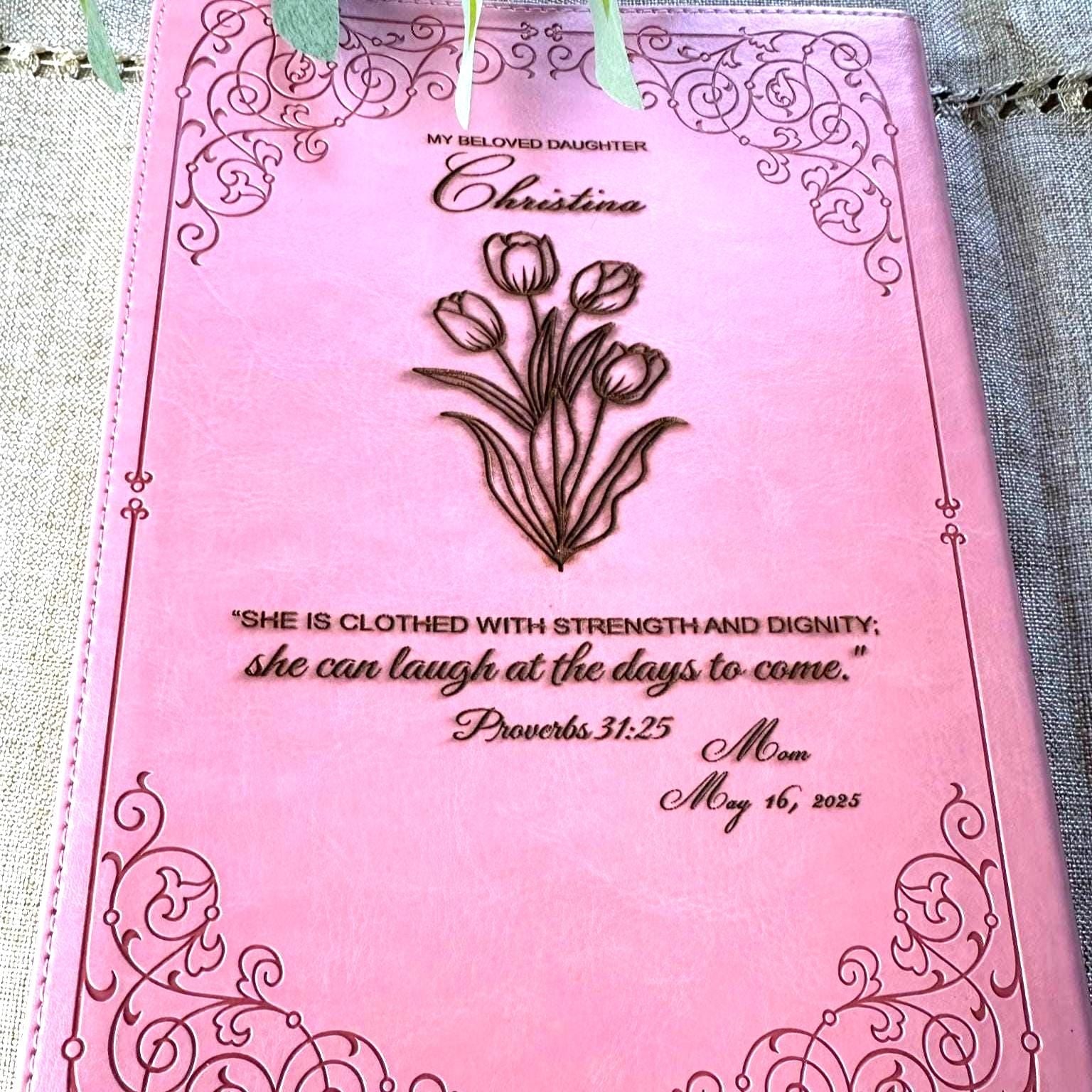 Personalized Bible, Graduation Gift, Christian gift, dedication Bible, Birthday Gift, Wedding gift, Gift for Sister, Mother's Day Gift