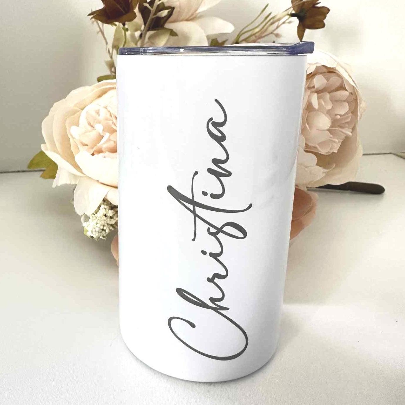 Personalized Script Name Tumbler: Insulated Stainless Steel Cup