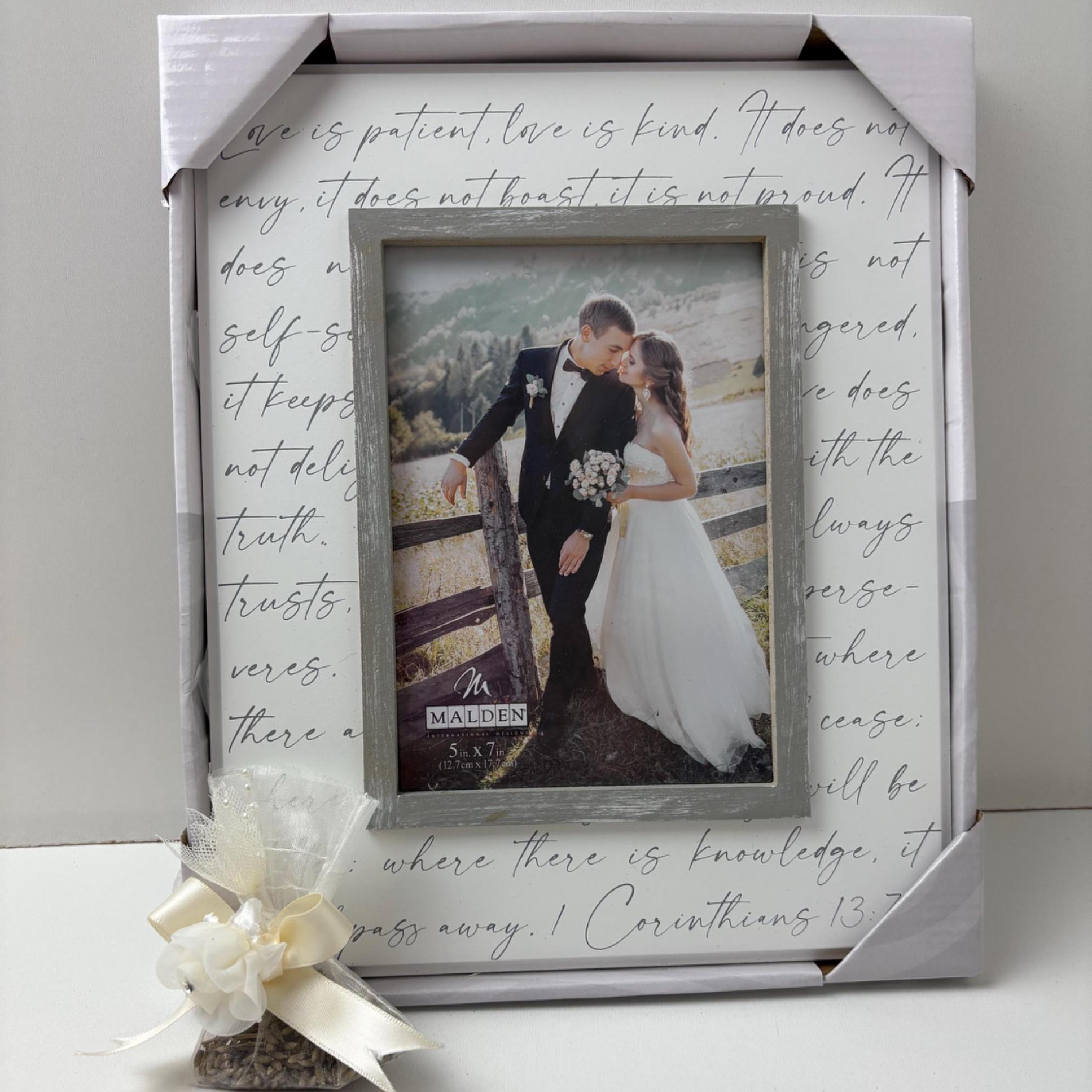Personalized Wedding Gift Basket for Couple – Hubby and Wifey Mugs, Custom Coasters, Towel Set & Frame – Engagement or Bridal Shower Gift