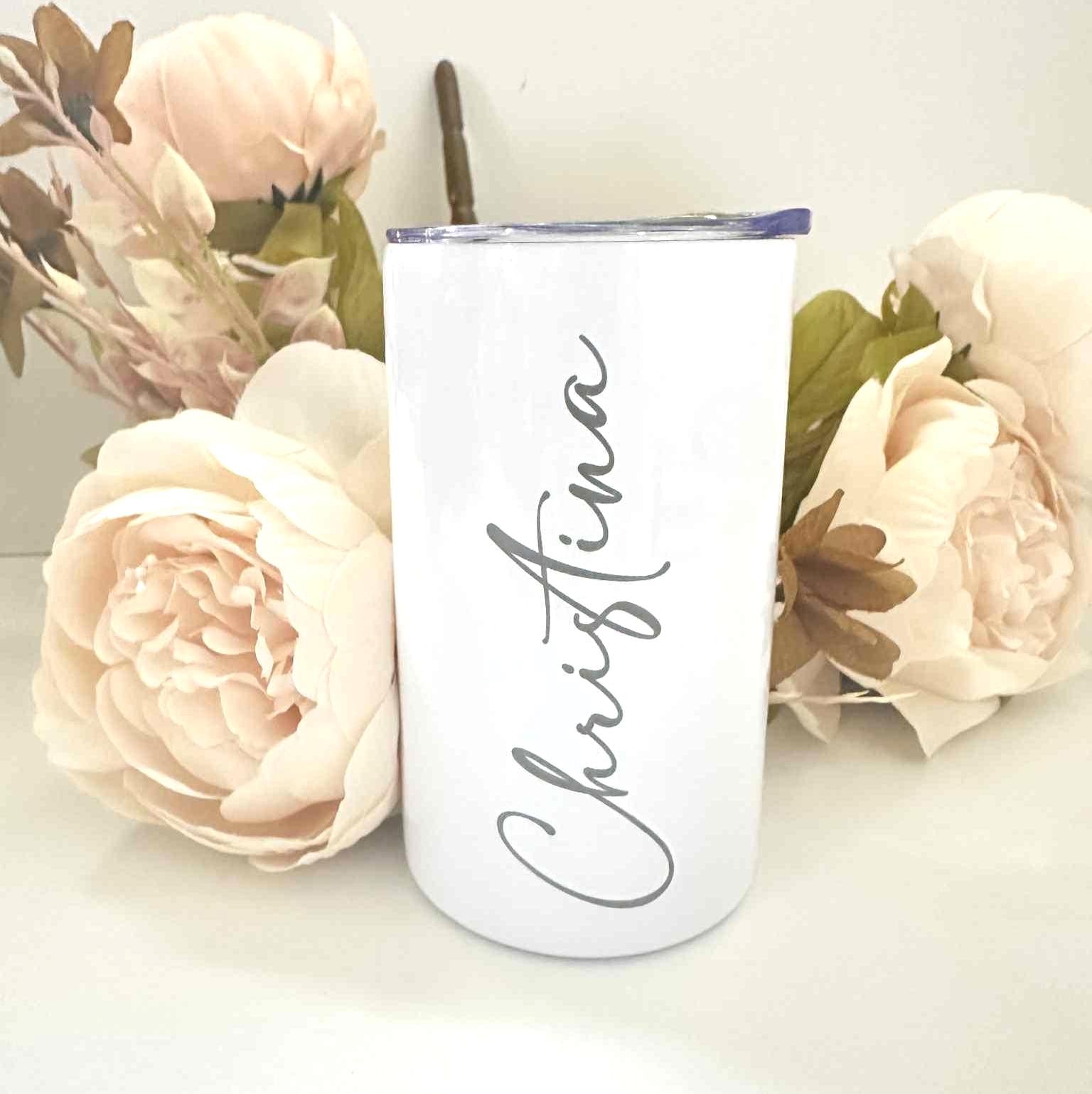 Personalized Script Name Tumbler: Insulated Stainless Steel Cup