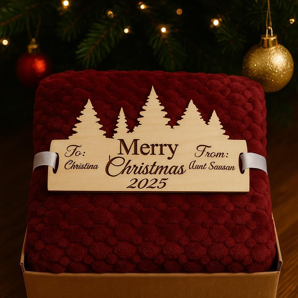 Personalized Christmas Blanket Gift Box: Plush Holiday Keepsake