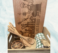 Personalized Engraved Kitchen Gift Set – Custom Cutting Board, Utensils & Coasters | Realtor Closing Gift, Housewarming, or Family Keepsake