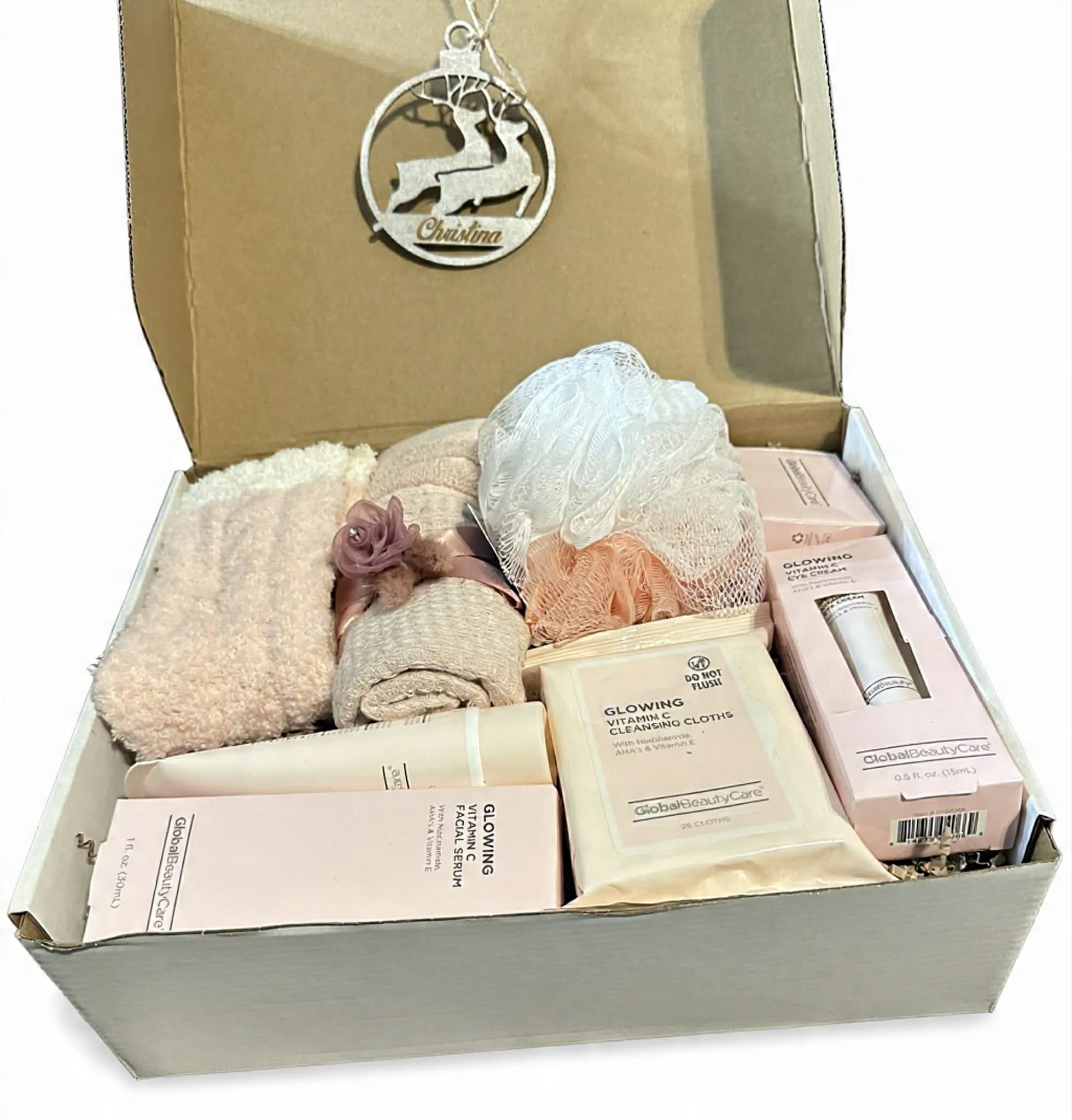 Pink Self-Care Gift Box - Cozy Spa Essentials - Skincare Set