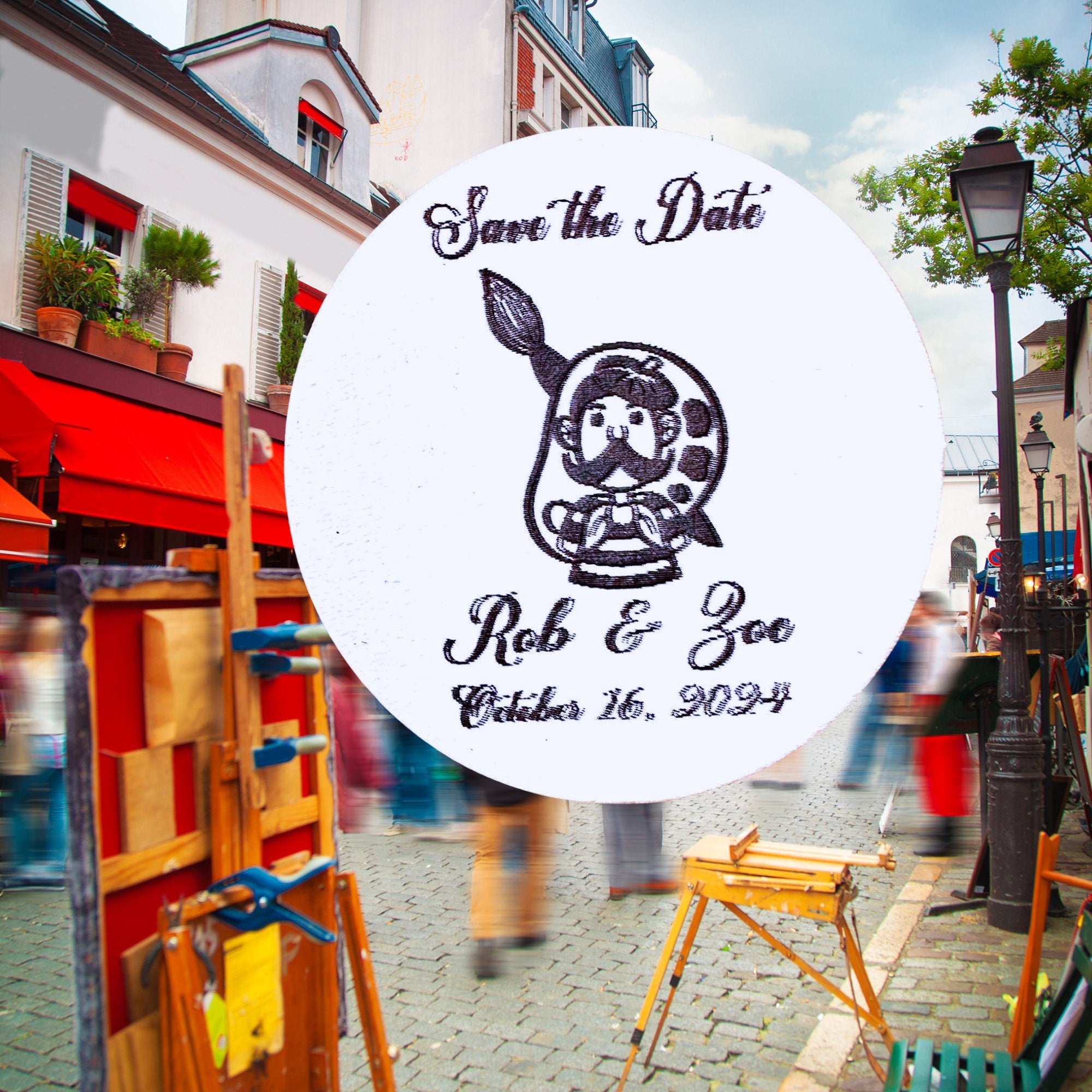 Paris Theme Personalized Save the Date, Wedding Magnets for France Lovers.