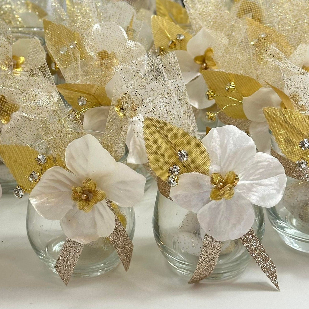 Pearl and Gold Wedding Favors for guests, Luxury Favors, Elegance Party Favors, Custom Gold and Pearl Candy Favors Gift, Classic Wedding