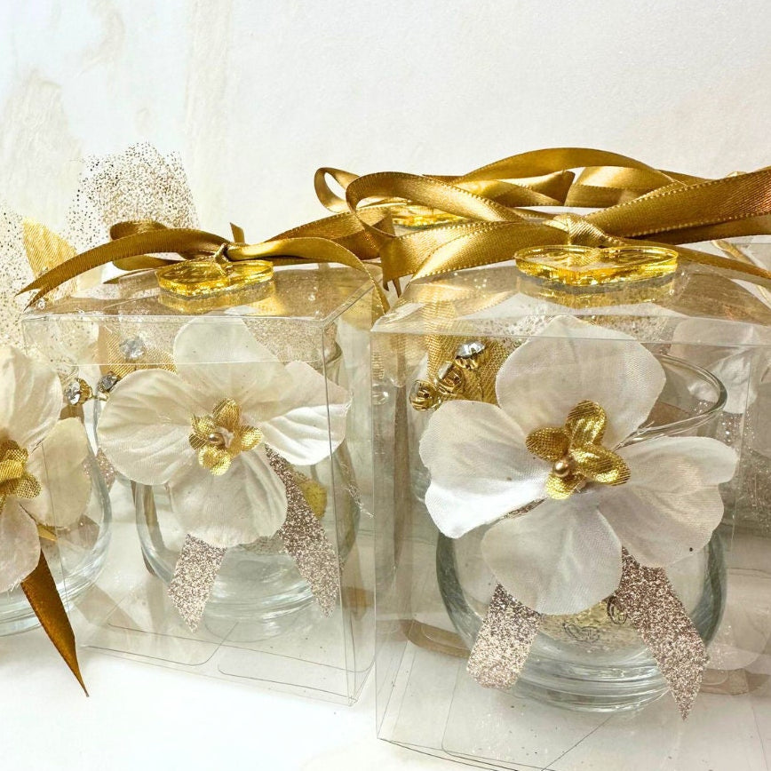Pearl and Gold Wedding Favors for guests, Luxury Favors, Elegance Party Favors, Custom Gold and Pearl Candy Favors Gift, Classic Wedding