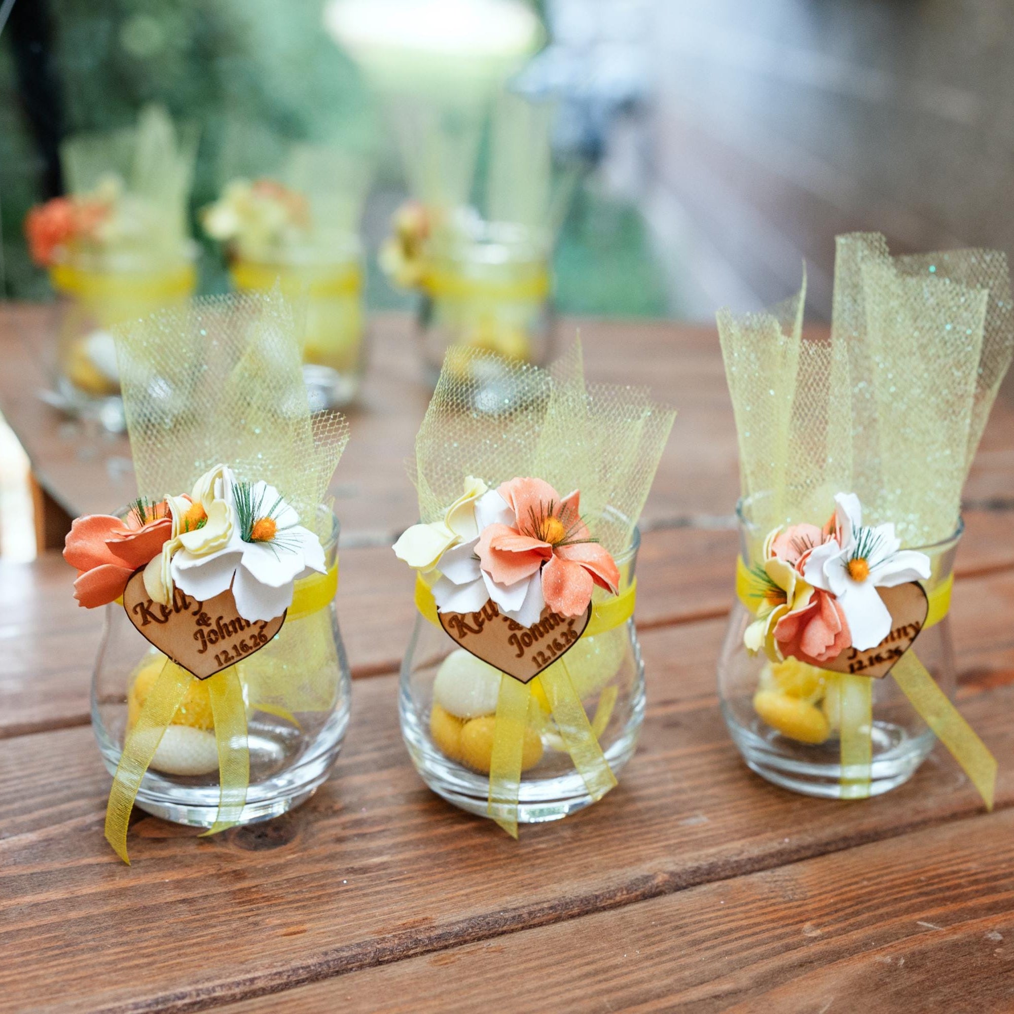 Yellow Wedding Favors, Orange Favors, Quinceanera favors,Spring Wedding, Summer Wedding, Classic Wedding, Luxury Wedding Gifts,Flower Favors
