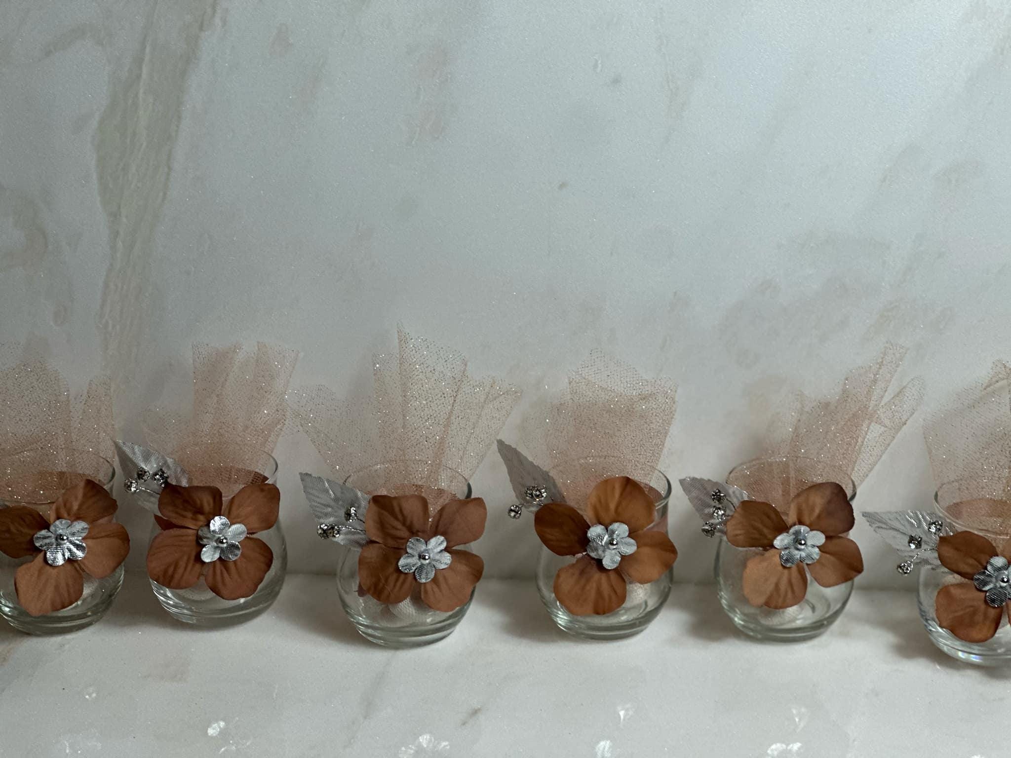 Burnt Orange Elegant Wedding Favors for guests, Foliage color Party Favors, Custom rustic orange  favors, Dark nude with Silver Color Favors
