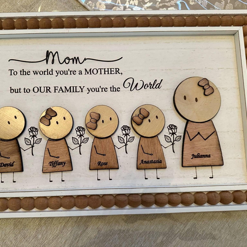 Mother's Day Gift, Mom and kids art, Personalized mother's day present, family wall art, mom and kids wall hanging, custom mother's day gift