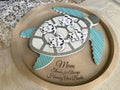 personalized sea turtle wood sign, gift for mom/grandma, thanks for always having our back, custom family name sign, engrave turtle wall art