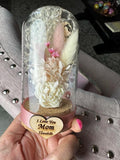 Handmade dried floral cloche | Custom decor | Personalized | mini cloche | glass dome | pink boho | mother's day gift | terrarium