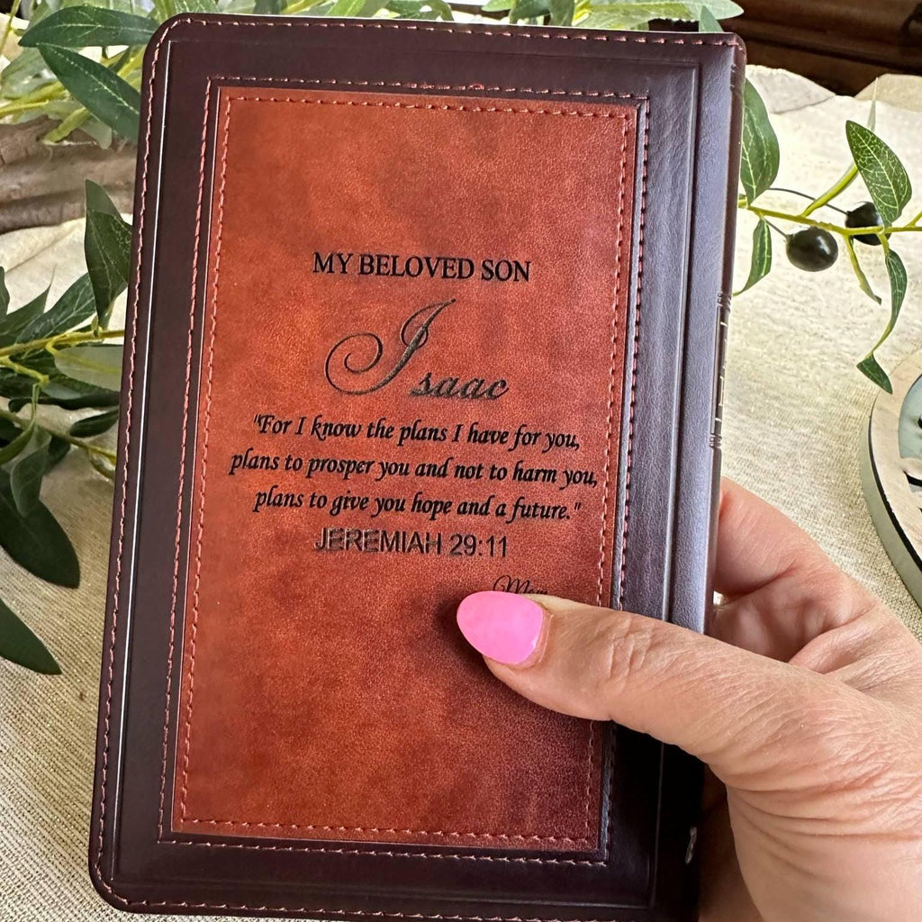 Personalized Holy Bible, Graduation Gift, Christian gift, dedication Bible, Birthday Gift, Farewell gift,  Gift for son, Mother's Day Gift