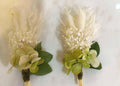 Green and Earth tone Groom Boutonniere, Sage and White Pampas pin for Men. Outdoor and Boho Groomsmen Buttonhole, Sage Corsage, rustic, silk
