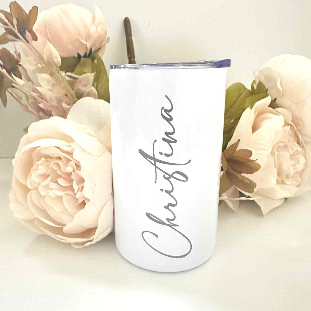 Personalized Script Name Tumbler: Insulated Stainless Steel Cup