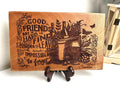 Personalized Engraved Mahogany Friendship Plaque: Wine & Grapes Decor